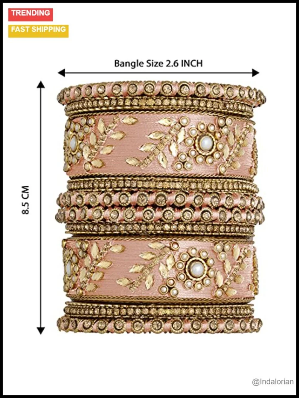 Traditional Wedding Designer Silk Thread Faux Stone Studded Bridal Bangle Set